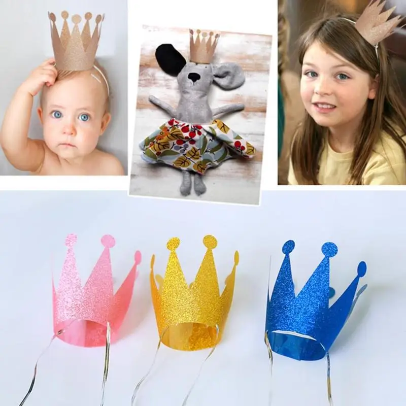 

6PCS Prince Princess Crown Hat For Kids Baby Souvenirs Wedding Favors Party Birthday Cap Bridal Graduation Gifts #45