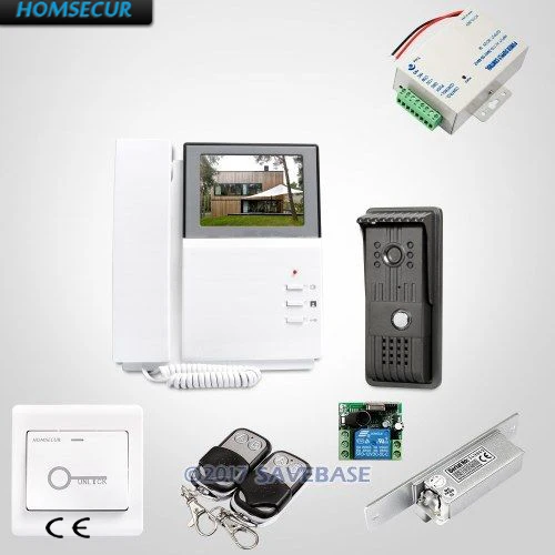 

HOMSECUR 4.3inch Video Door Intercom System With Quality Night-Vision with Color Images + Strike Lock