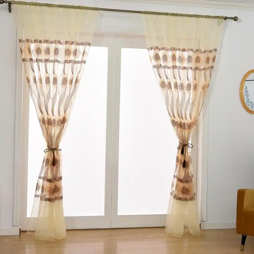 Curtains Fashion Curtains Forliving Room Leaves Sheer Curtain