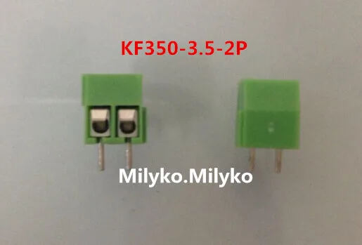 100 шт. KF350-3.5-2P KF3501 &quot-дюймовой Болтовой 2Pin 5 0 мм зеленый прямые булавки PCB Винтовые