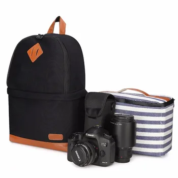 

Professional Canvas SLR DSLR Camera Backpack Laptop Bag Case