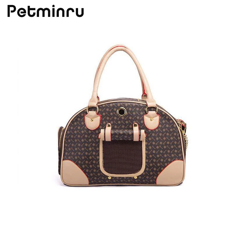 Сумка переноска для кошек и собак Petminru из искусственной кожи переносная сумка