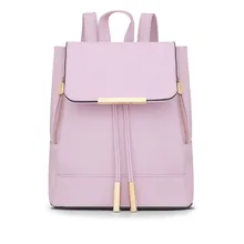 Hot Sale Women Backpack Fashion Korean String Bagpack High Quality Pu Leather Hasp Shoulder Bag Luxury Pink Black Bags m731