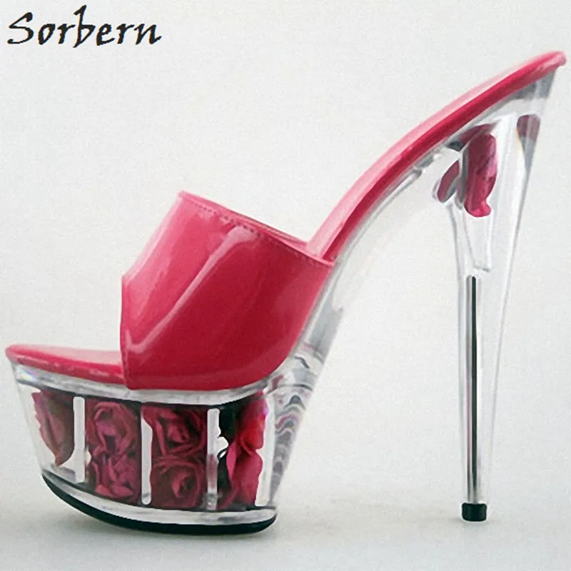 

Sorbern 2018 New Pvc Slippers Women Custom Colors Teen Slippers Women Platform Shoes Open Toe Flower Schoenen Vrouw Sandalen