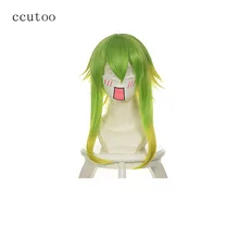 Ccutoo Vocaloid Gumi 35 см/1" Золотой Зеленый Омбре короткий слоистый Пушистый Синтетические волосы косплей парики для вечерние