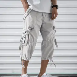 MJartoria мужские летние повседневные однотонные прямые брюки карго новые свободные тонкие брюки с несколькими карманами для улицы спортивный