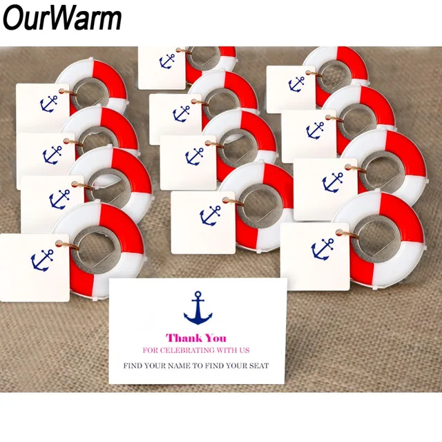 Ourwarm 10pcs Creative Lifebuoy Beer Bottle Openers Wedding