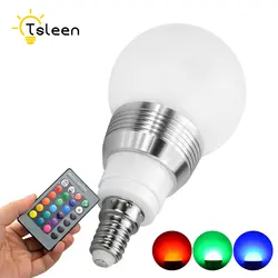 TSLEEN E27 E14 светодиодный 16 Цвет Изменение RGB Магия света лампа 85-265 В 110 В 120 В 220 В RGB светодиодный свет прожектора + ИК-пульт дистанционного