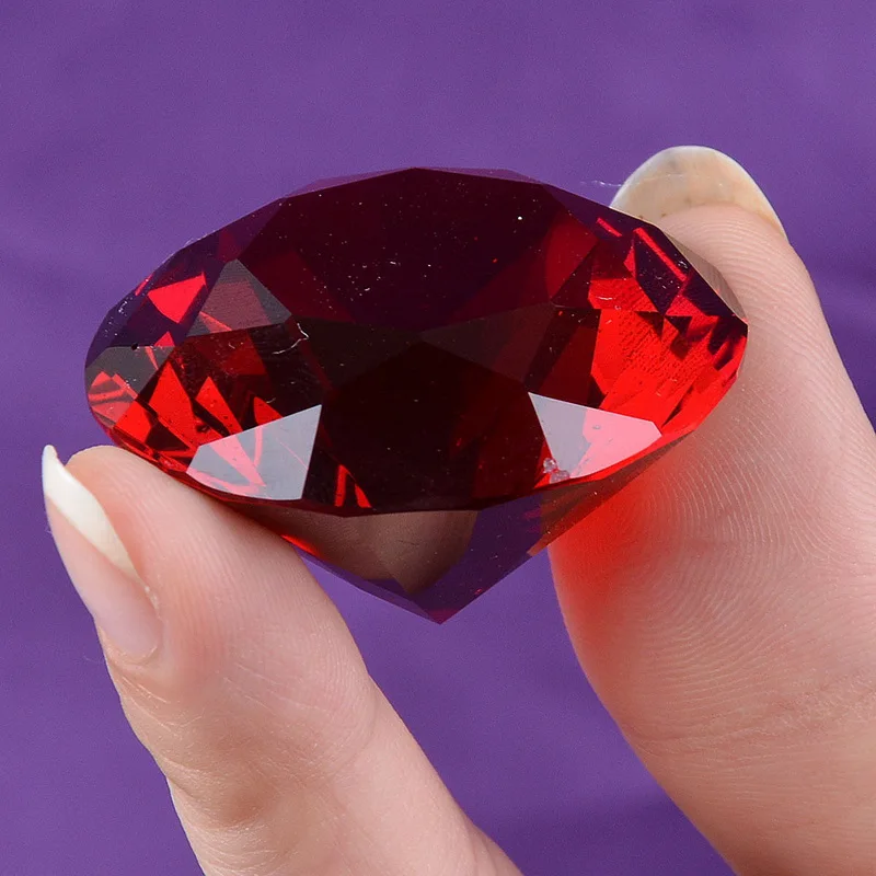 Red 40mm 1pc Crystal Glass Diamond Paperweight Children 'S Toys Fish