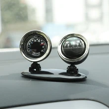 2 in 1 Compass Thermometer Car Ornaments Guide Ball Direction Dashboard Ball Auto Interior Accessories Car Decoration