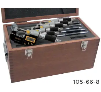 

ASIMETO Measuring Range 0-150mm/0-6inch Resolution 0.001mm/.00005inch IP65 Digital Outside Micrometers SET 105-66-8