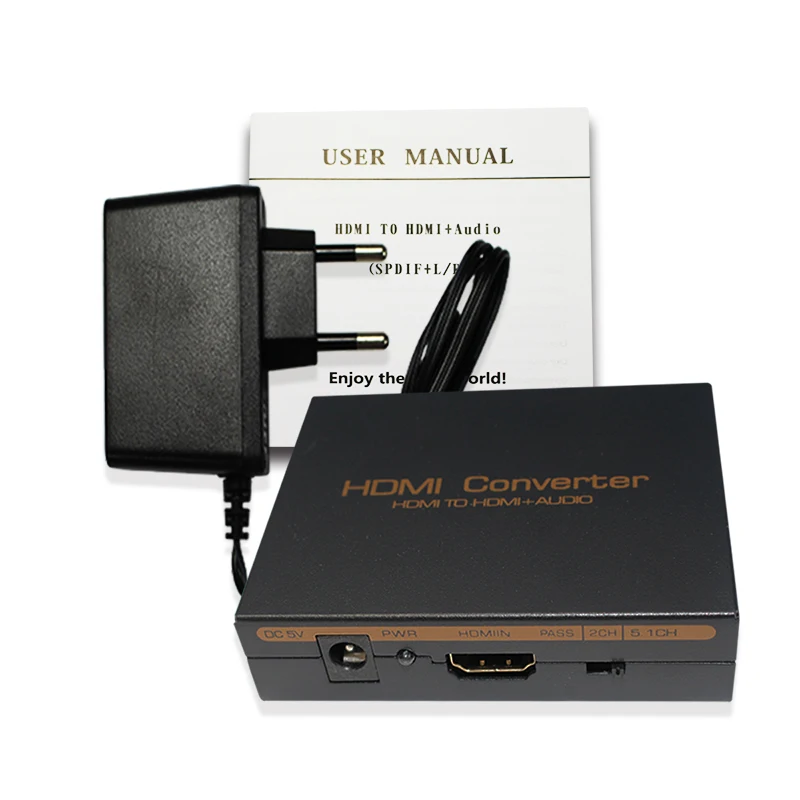 

Support 5.1CH LED indication DC 5V Power, 1080P hdmi to hdmi audio Optical SPDIF+RCA L/R Extractor Splitter Converter Adapter