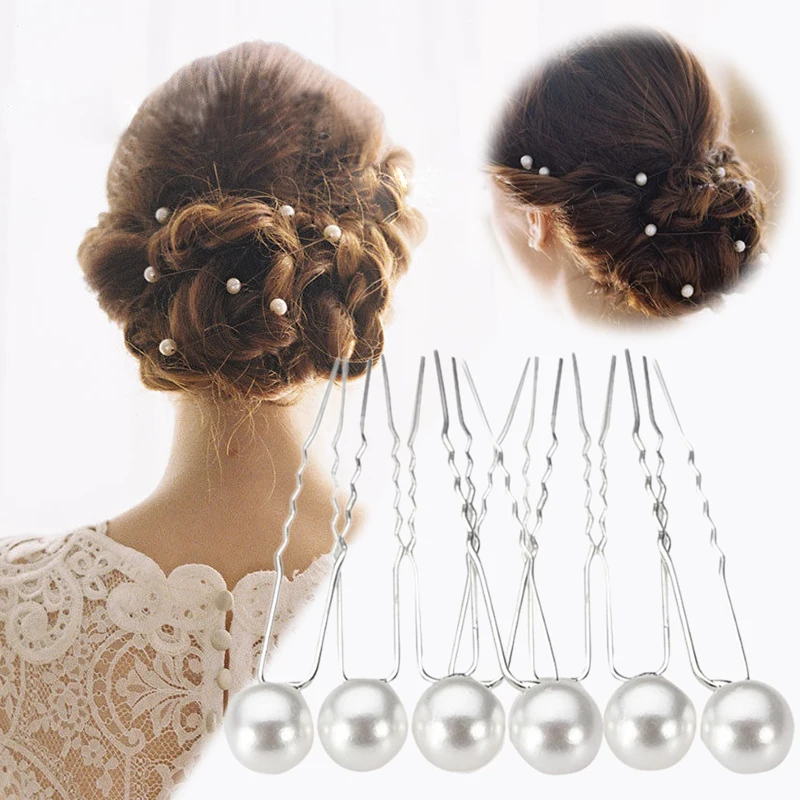 

Fashion 20PCS/Pack Pearl Bridal Hair Sticks Hair Pins White Faux Pearl Women Charming Wedding Hairgrips Hair Accessories