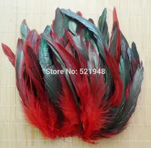 50 pçs cor vermelha fofo moda faisão galo penas 12.5-20cm franja plumagem casa festa decoração diy