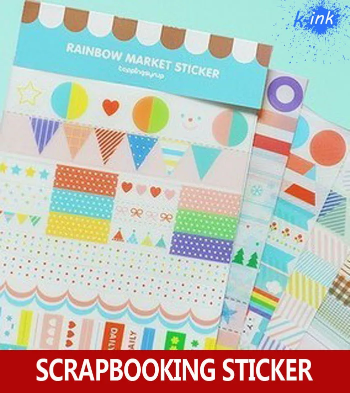 Buy 15 Pack Kawaii rainbow sticker sets for scrapbooking , DIY decoration