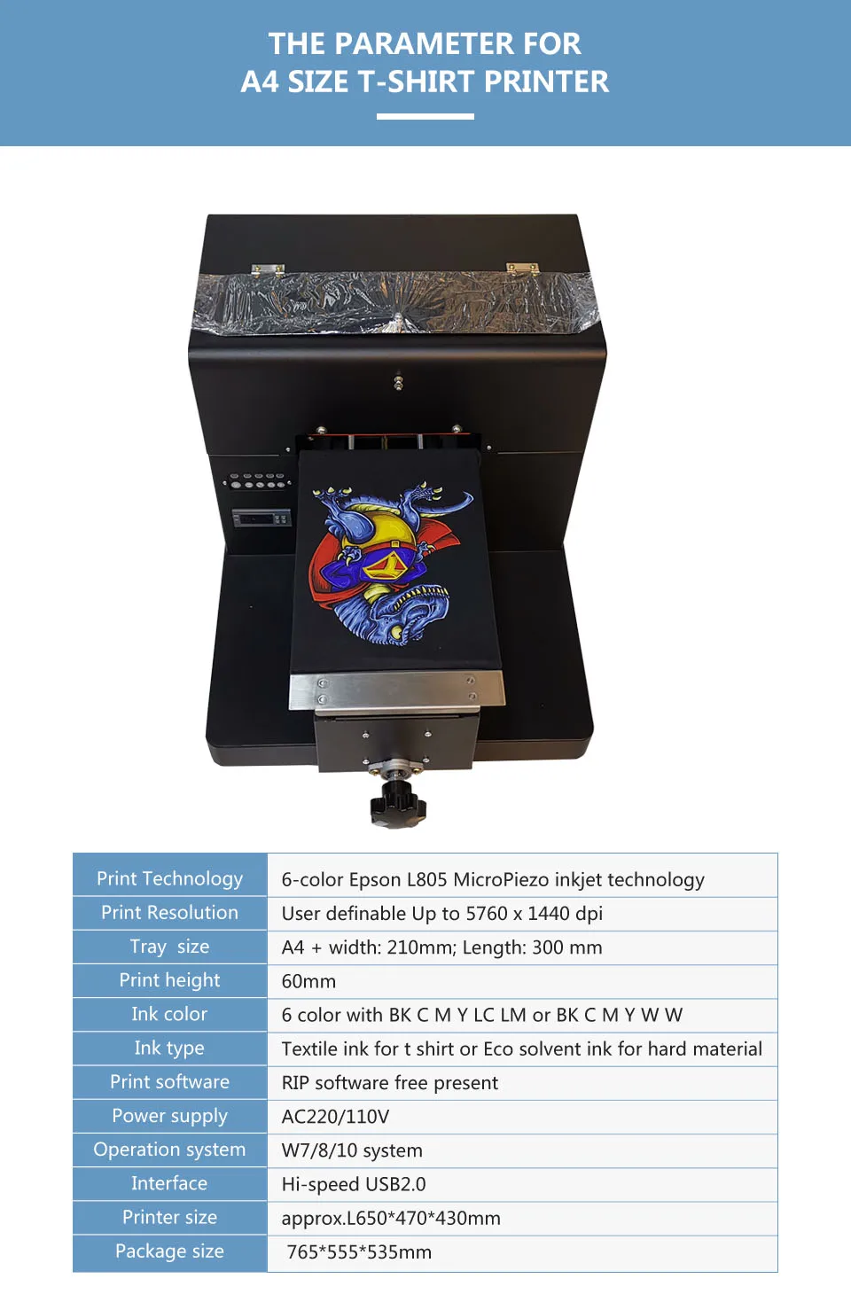 L800 A4 цифровой прямой для печати одежды принтер футболка планшетный принтер