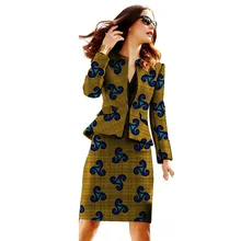 Африканская одежда женский Принт пиджак и юбка Анкара модная юбка куртка индивидуального пошива наборы женские наряды Дашики костюм