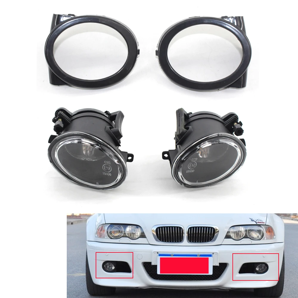

Fit for 01-06 BMW E46 M3 Front Bumper Fog Lights No Bulbs w/ Covers