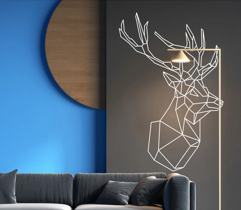 

Nordic Art Geometry Deer Vinyl Mural Waterproof Wall Stickers Home Decor Kids Room Decoration Removable Decor Wall Decal Sticker