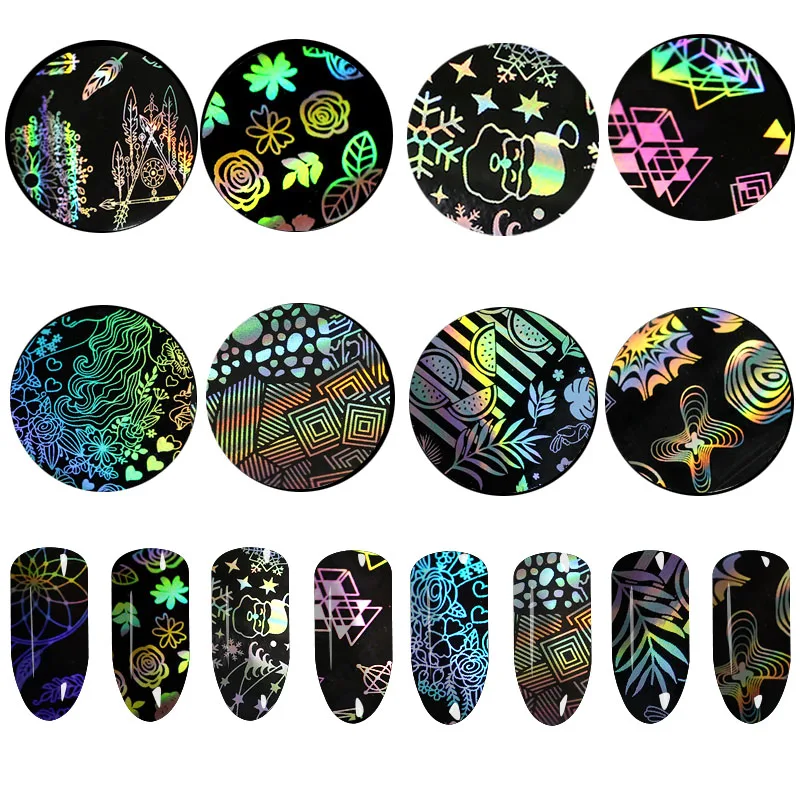 

100*4cm Multicolor Holographic Nail Foil Laser Pattern Brand New Transfer Nail Foil Decal Stickers For Nail Art Decorations