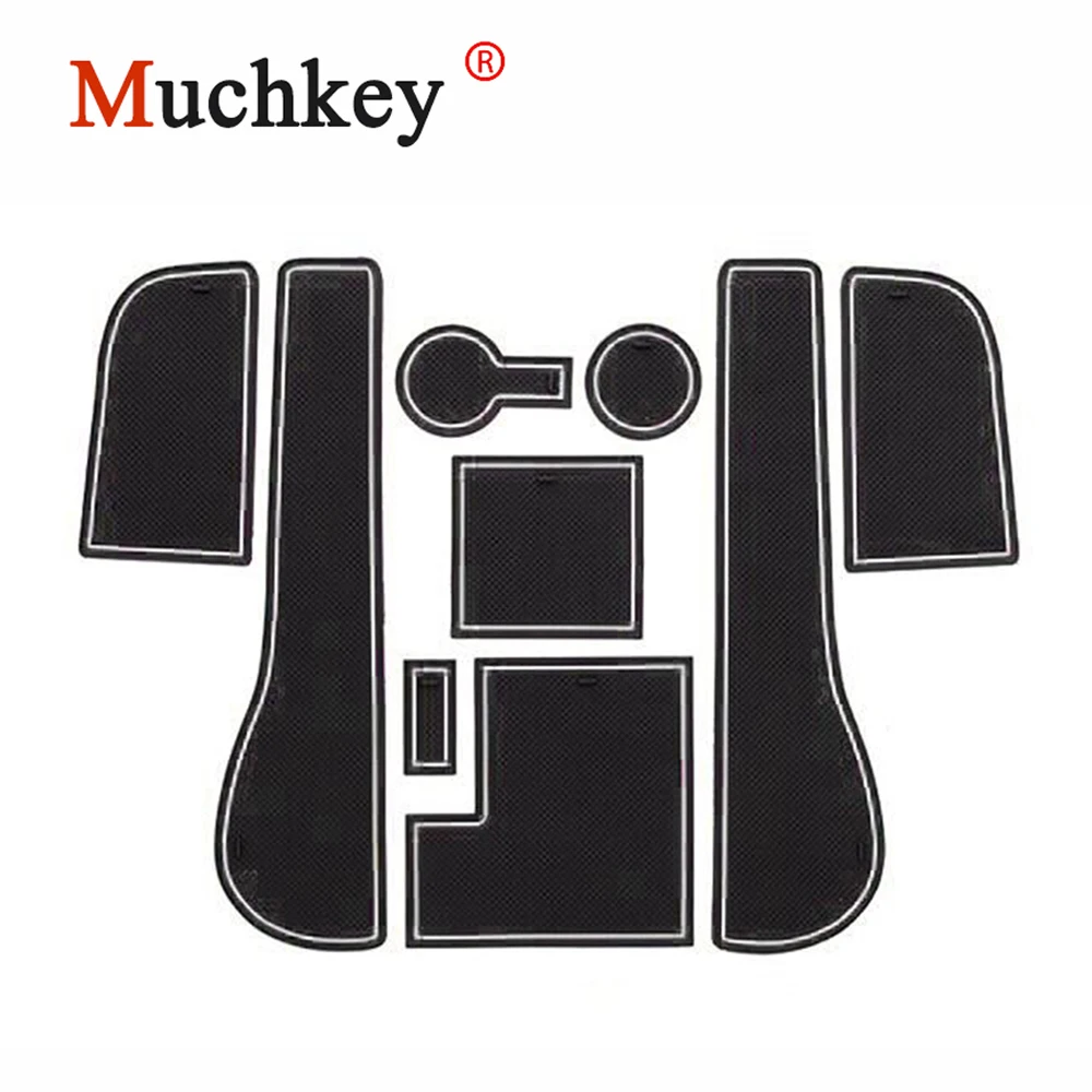 

Muchkey For Volkswagen GOLF 7 2013-2016 Left Hand Drive Car Gate Slot Pad Interior Accessories Door Mat 9pcs White Car-Styling