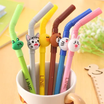 

48 pcs Gel Pens Cartoon Personalized prizes black colored kawaii gift gel-ink for writing Cute stationery office school supplies