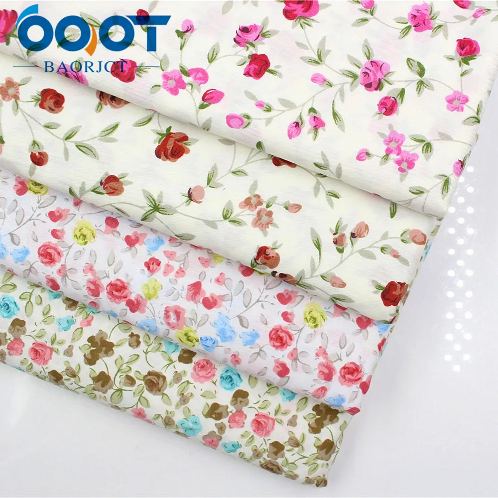 

OOOT BAORJCT 176264,50cm*160cm 4 style choose flower cotton fabric,DIY handmade patchwork cotton cloth,tablecloth Baby bedding
