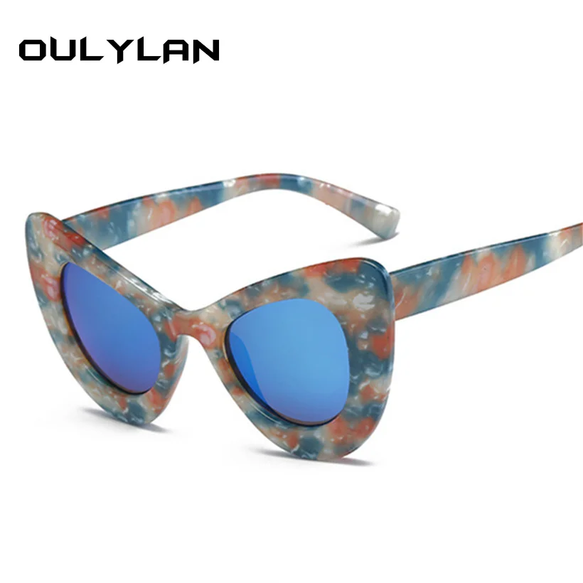 

Oulylan Retro Cat Eye Sunglasses Women wild Tortoiseshell Sunglasses Female Street Shooting Glasses UV400 Thick Frames Sunglass