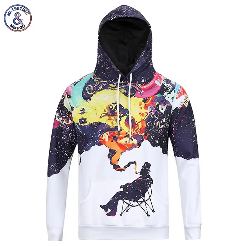Mr 1991INC New Arrivals Men s Long Sleeve Autumn Winter Pullovers Funny Print Smoking Person Hoody
