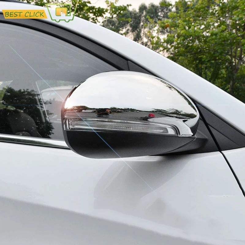 

2pcs For Hyundai Tucson 2016 2017 2018 Chrome Side Door Rear View Mirror Cover Cap Molding Garnish Overlay Protector Car Styling