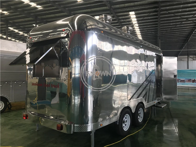 

KN-FT05E stainless steel mobile pizza food cart for sale fast food vending kiosk food cooking trailer perfect bus food truck