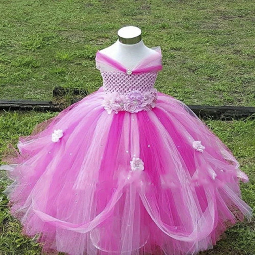 Romantic Miaoyi 2018 2 8Y Flower Girl Princess Dress Kid Party Pageant Wedding Bridesmaid Tutu