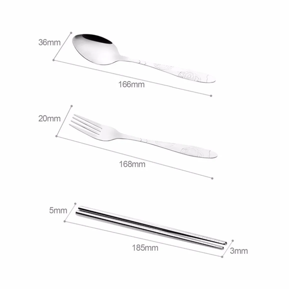 3 шт./компл. Нержавеющая сталь Портативный столовые принадлежности Комплектная посуда дорожная Сумка для кемпинга столовый набор из вилок Пун набор для пикника инструмент