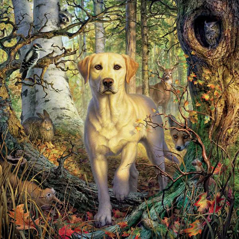 

Sale 5D Round diamond painting diy diamond painting embroidery cross stitch Home Decor dimond mosaic Forest Deer-Wolf-Dog KBL