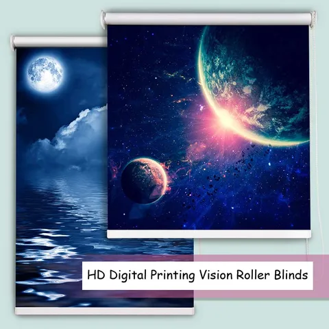 Brilhantes do Rolo da Visão da Impressão Digital da Série Mesmo do Rolo para o Quarto das Crianças dos Meninos hd das Estrelas Cores Persianas Faça Você Tamanho Personalizado