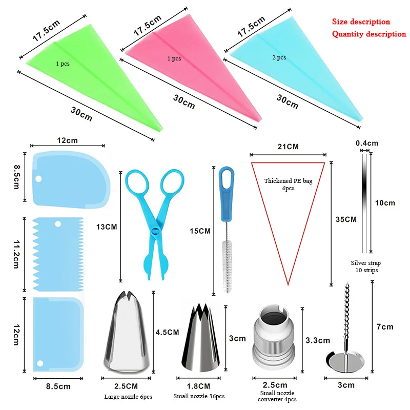 72 шт. Набор кондитерских насадок Кондитерский Мешок кондитерский мешок инструменты для украшения торта инструменты для выпечки русские Кондитерские насадки кондитерский мешок