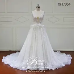 Beautybridal Vestidos de Noiva линии роскошный свадебное платье одежда с длинным рукавом свадебное платье es Бисер Иллюзия аппликации пляжные XF17064