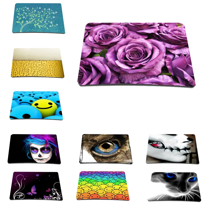 Floral Mouse Pad Mat Fashion 210 x 175 mm Small Size Rubber Mousepad