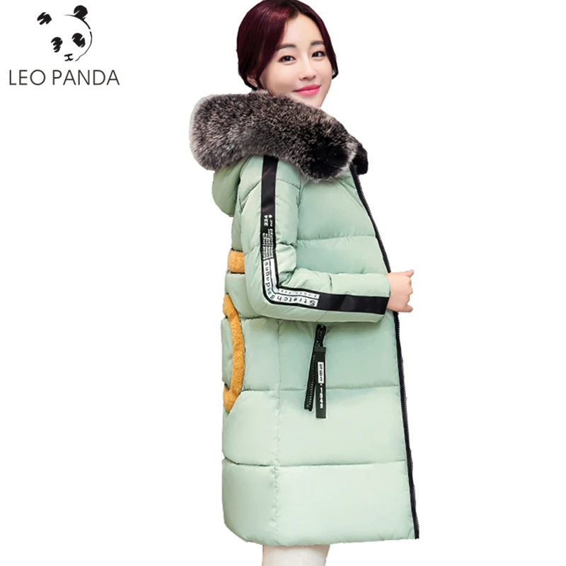 Snow Wear 2018 Winter Women Jacket Cotton Coat Fur Collar