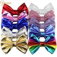 YANJIE 2025 5" Fashion Metallic Hair Bows Barrette Chic Shimmery DIY Girls Hair Accessories Headwear Hair Clips For Women