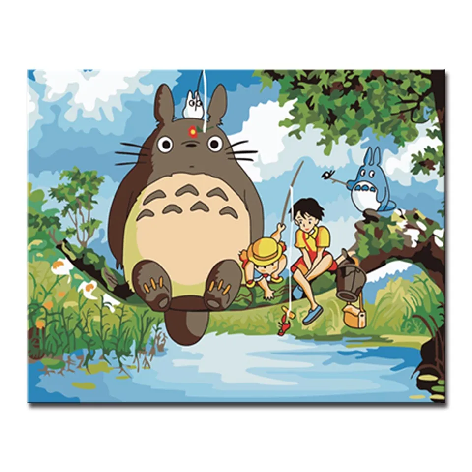 

Oil Painting By Numbers DIY Coloring My Neighbor Totoro Pictures On Canvas For Living Room Wall Art Drawing Home Decor Kids Gift