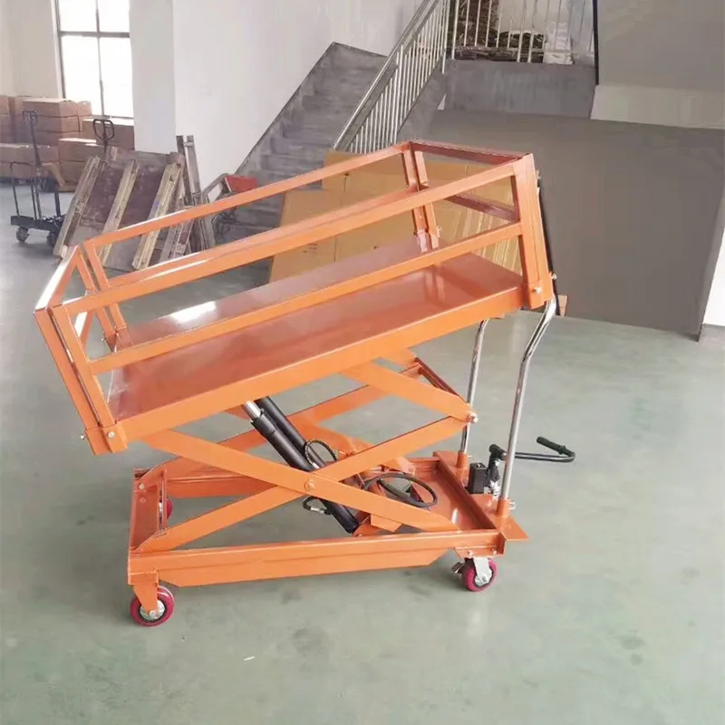 Electric stationary scissor lift table with move use for cargo made as requirements |
