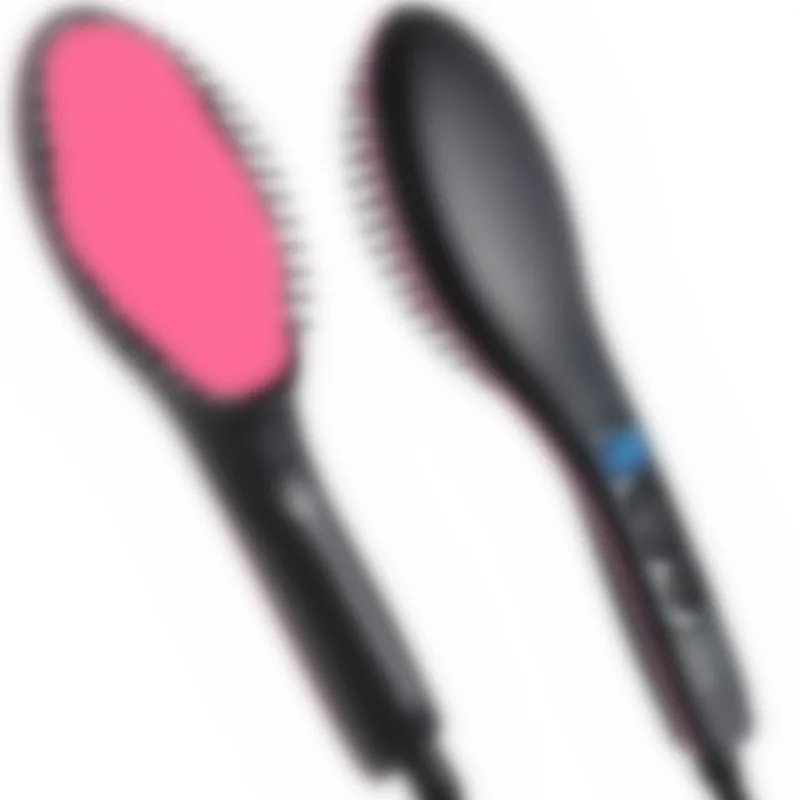 High Quality Simply hair straightener brush hair straight comb with lcd display