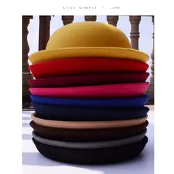 Для женщин Шапки ретро Англия теплый Fedoras 2018 Новый стиль Демисезонный модные благородные элегантные украшения женский шляпа