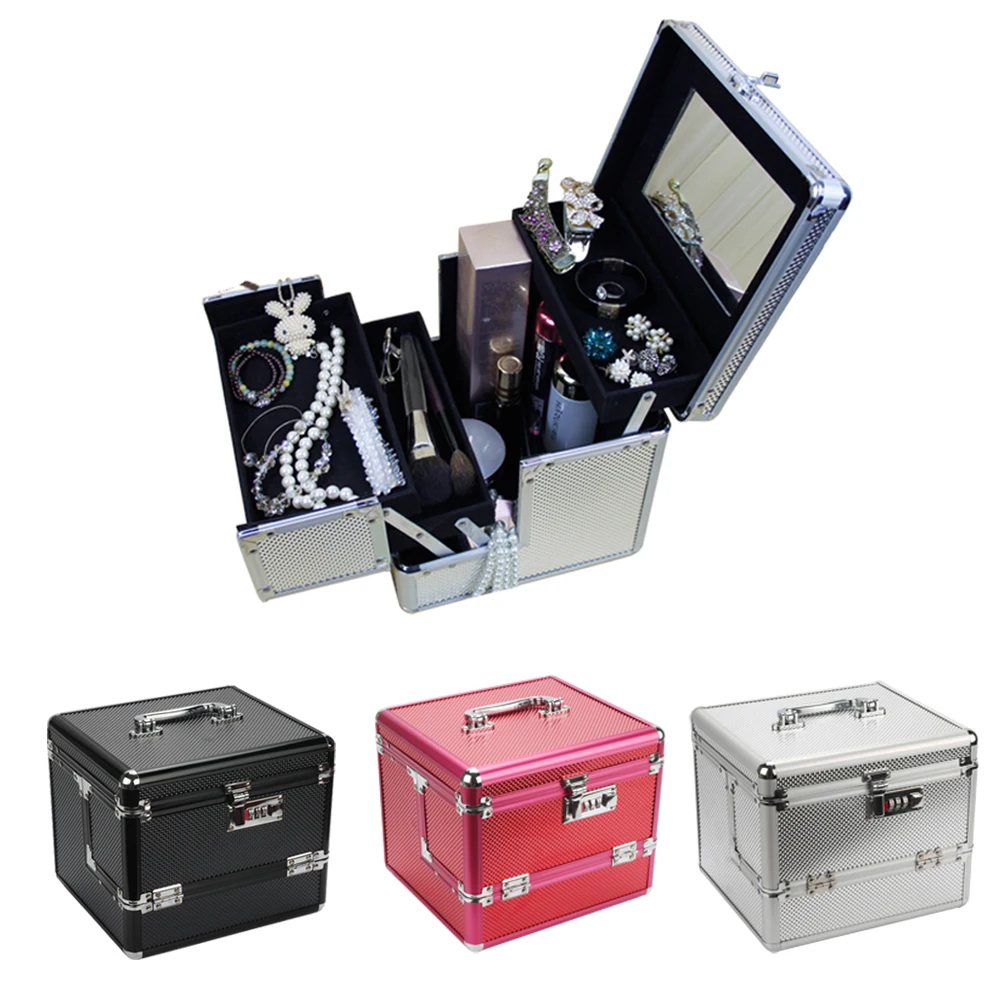 

2019 New Fashion Professional Makeup Bag Women Cosmetic Bags Case Luxury Female Beauty Makeup Box Large Capacity Jewelry Box