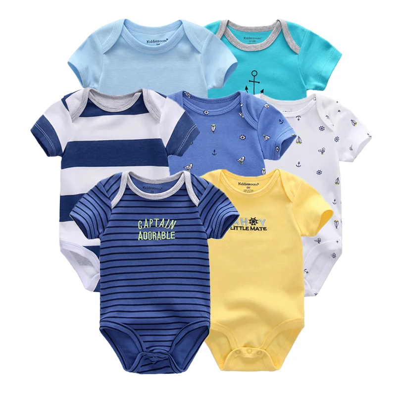 

7 PCS/lot newborn baby boy girl clothes baby rompers short sleeve baby jumpsuit boy girls roupa de bebe baby jumpsuits