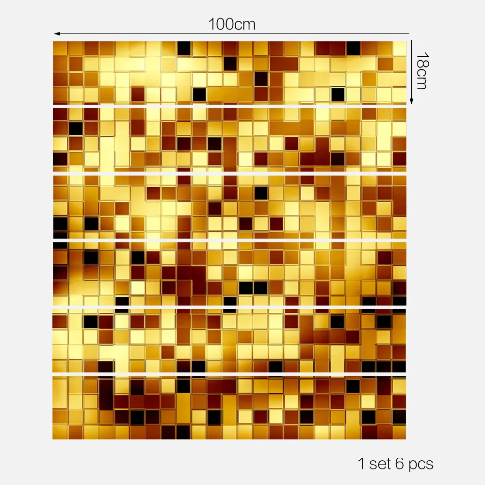 Funlife Классические Золотые/серебряные мозаичные дизайнерские самоклеящиеся наклейки на лестницу, наклейки на пол, домашний декор