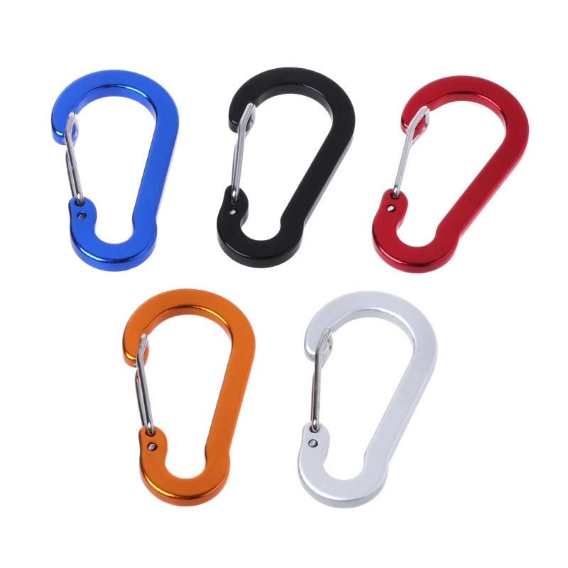 

OOTDTY 5pcs Gourd Spring Hook Outdoor Camping Carabiner Keychain Backpack Buckle Clip