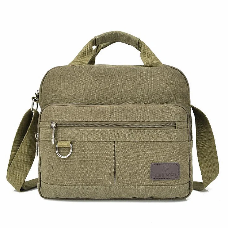  High Quality Men Shoulder Bag Fashion Canvas Multi-function Handbag Totes Vintage Male Travel Bags  - 32905739597