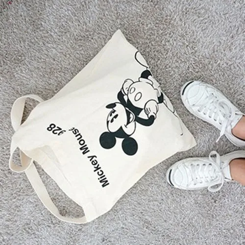 Новинка года; женская холщевая сумка на плечо с изображением Микки Мауса из мультфильма «Дисней»; ручная сумка-тоут «Человек-паук»; милая сумка для отдыха для девочек; подарок покупателю - Цвет: 37x33x5cm